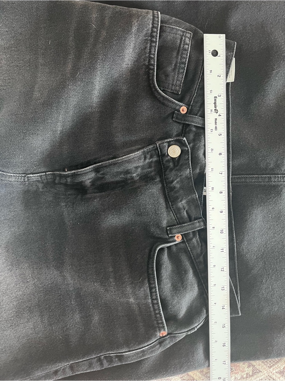 Reformation Black Denim Midi Skirt with Front Slit - Picture 5 of 8